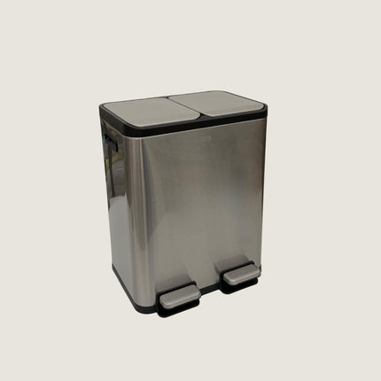 Eko Dual Compartment Pedal Bin 15L + 15L - Stainless Steel