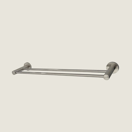 Double Bar Towel Rack Rail - Brushed Stainless Steel