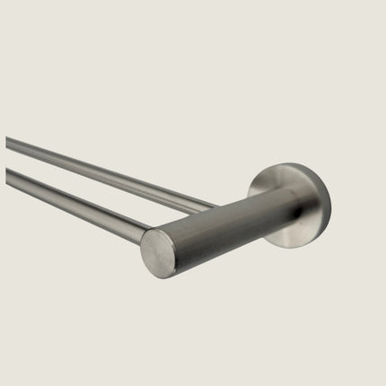 Double Bar Towel Rack Rail - Brushed Stainless Steel