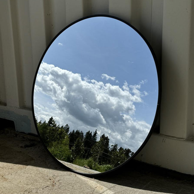 Round Wall Mirror - Black Frame