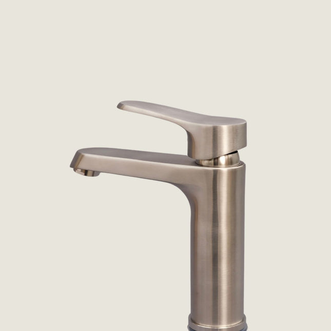 Bathroom Basin Mixer Tap - Brushed Stainless Steel