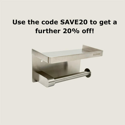 Toilet Paper Holder with Tray - Brushed Stainless Steel