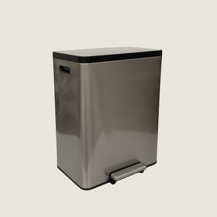 Eko Dual Compartment Pedal Bin 60L - Stainless Steel