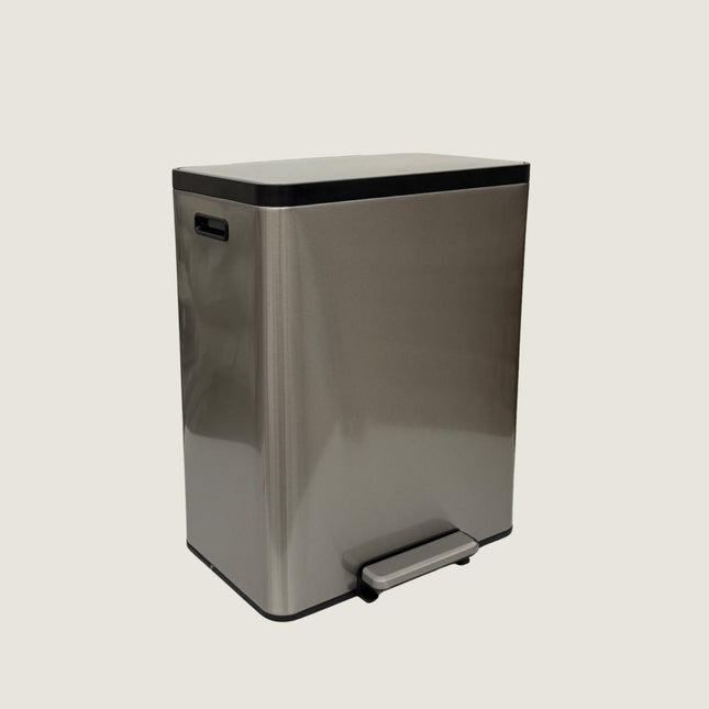 Eko Dual Compartment Pedal Bin 60L - Stainless Steel