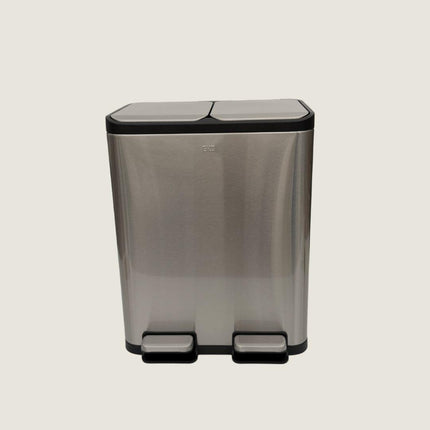 Eko Dual Compartment Pedal Bin 15L + 15L - Stainless Steel
