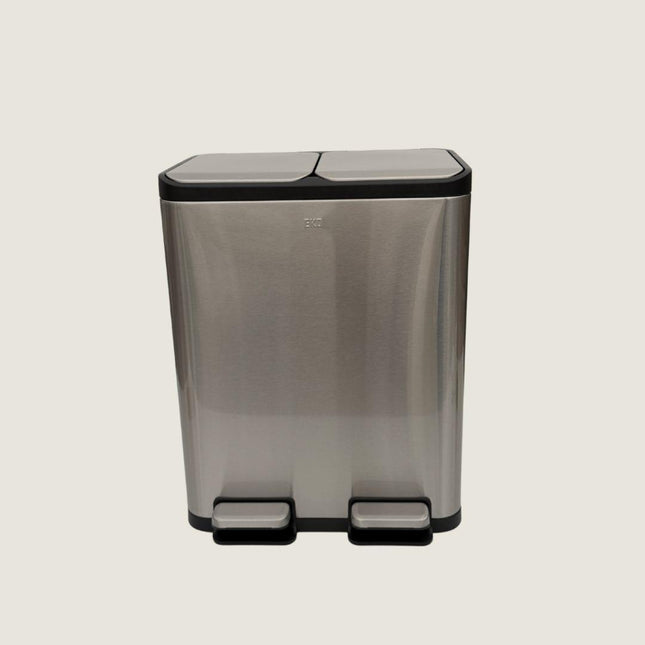 Eko Dual Compartment Pedal Bin 15L + 15L - Stainless Steel