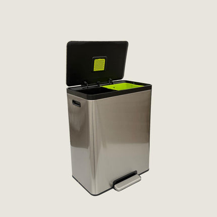 Eko Dual Compartment Pedal Bin 60L - Stainless Steel