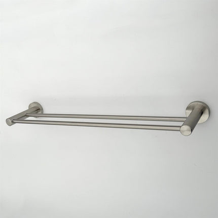 Double Bar Towel Rack Rail - Brushed Stainless Steel