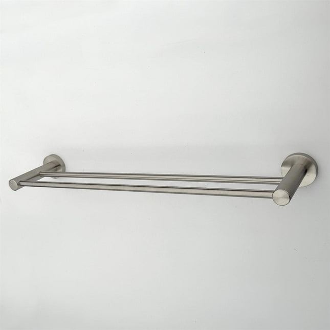 Double Bar Towel Rack Rail - Brushed Stainless Steel