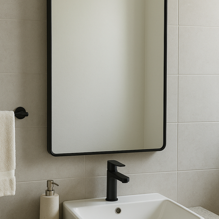 Rectangular Wall Mirror - Black Frame