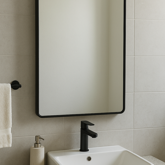 Rectangular Wall Mirror - Black Frame