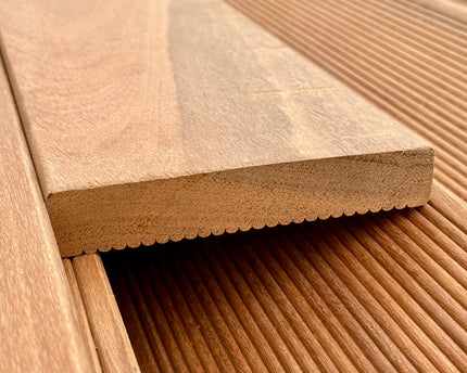 SAMPLE ONLY Bangkirai (Yellow Balau) Solid Decking Timber 25 mm x 140mm