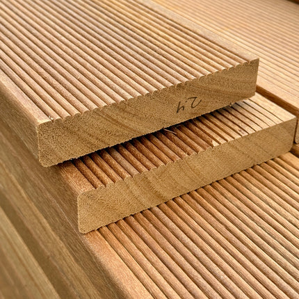 Bangkirai (Yellow Balau) Solid Decking Timber 25 mm x 140mm