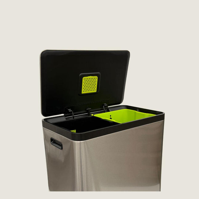 Eko Dual Compartment Pedal Bin 60L - Stainless Steel