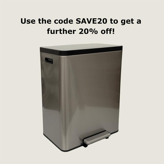 Eko Dual Compartment Pedal Bin 60L - Stainless Steel