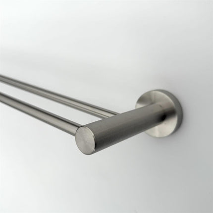 Double Bar Towel Rack Rail - Brushed Stainless Steel